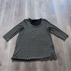 J Jill Size S Petite Wearever Collection Floral Print 3/4 Sleeve Top Rayon Blend